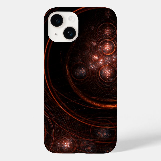 Crimson Starlight Orbits Abstract Cosmic Art Case-Mate iPhone Case (Back)