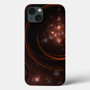 Crimson Starlight Orbits Abstract Cosmic Art iPhone 13 Case