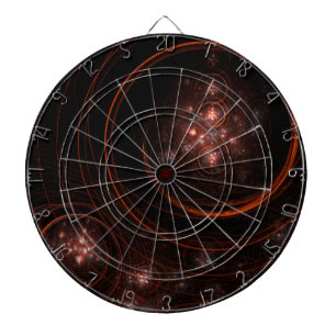 Crimson Starlight Orbits Abstract Cosmic Art Dartboard