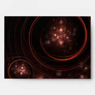 Crimson Starlight Orbits Abstract Cosmic Art Envelope