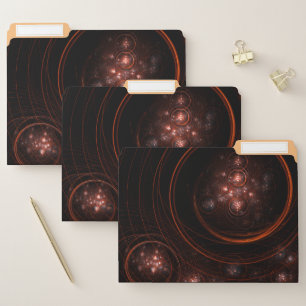 Crimson Starlight Orbits Abstract Cosmic Art File Folder