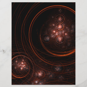 Crimson Starlight Orbits Abstract Cosmic Art Flyer