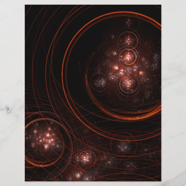 Crimson Starlight Orbits Abstract Cosmic Art Flyer (Front)