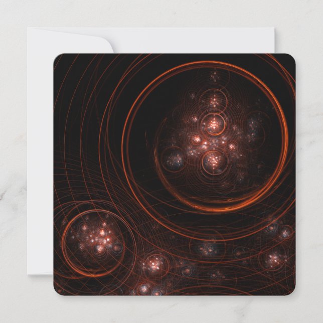 Crimson Starlight Orbits Abstract Cosmic Art Invitation (Front)