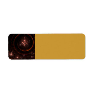 Crimson Starlight Orbits Abstract Cosmic Art Label