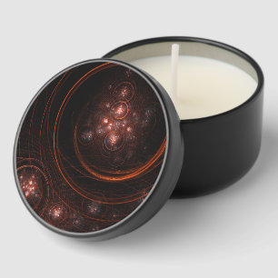 Crimson Starlight Orbits Abstract Cosmic Art Mini Candle Favors