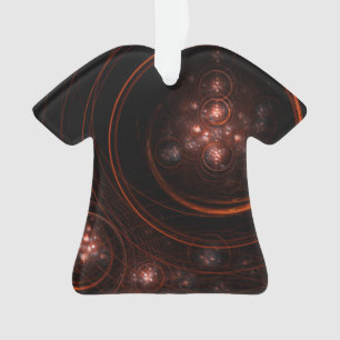 Crimson Starlight Orbits Abstract Cosmic Art Ornament