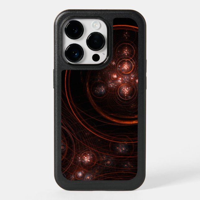 Crimson Starlight Orbits Abstract Cosmic Art Otterbox iPhone Case (Back)