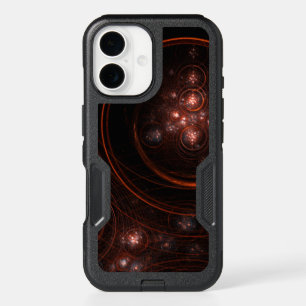 Crimson Starlight Orbits Abstract Cosmic Art iPhone 16 Case