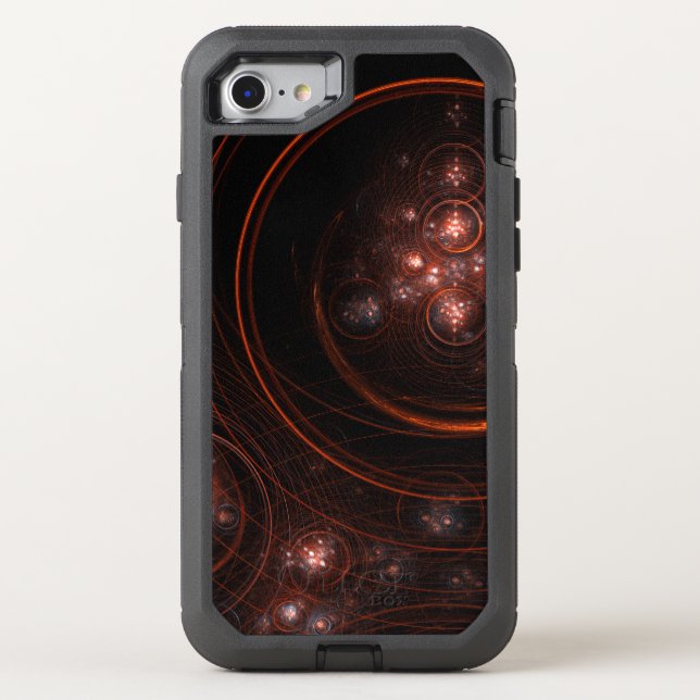 Crimson Starlight Orbits Abstract Cosmic Art Otterbox iPhone Case (Back)