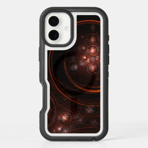 Crimson Starlight Orbits Abstract Cosmic Art iPhone 16 Plus Case