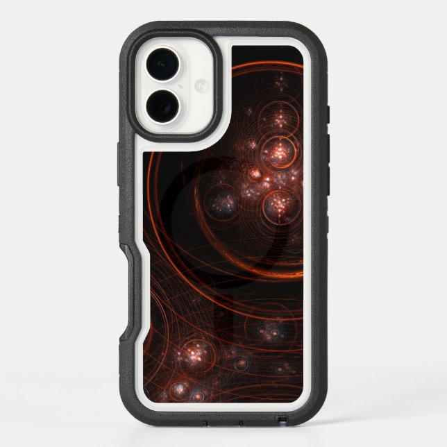 Crimson Starlight Orbits Abstract Cosmic Art Otterbox iPhone Case (Back)