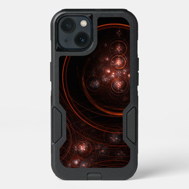 Crimson Starlight Orbits Abstract Cosmic Art Otterbox iPhone Case (Back)