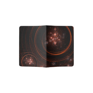 Crimson Starlight Orbits Abstract Cosmic Art Passport Holder
