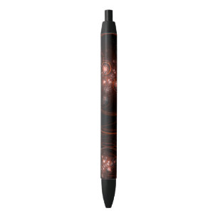 Crimson Starlight Orbits Abstract Cosmic Art Pen