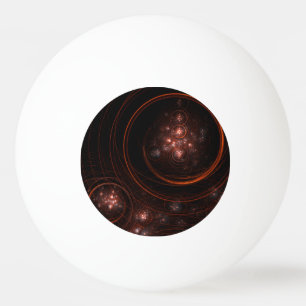Crimson Starlight Orbits Abstract Cosmic Art Ping-Pong Ball