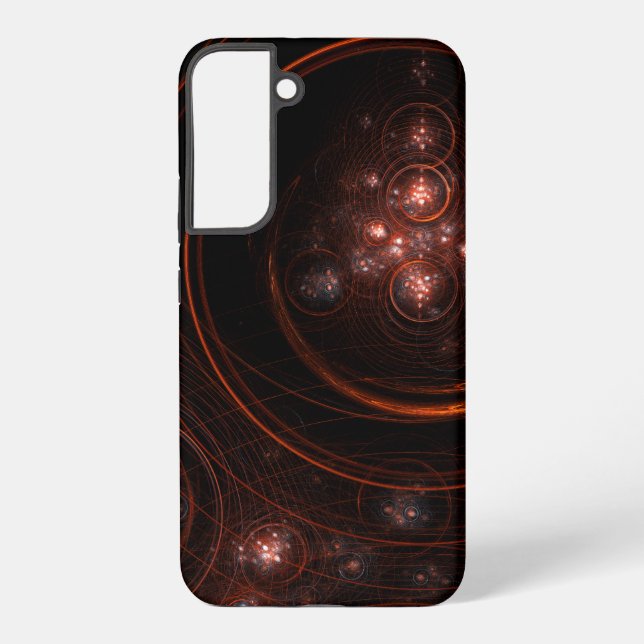 Crimson Starlight Orbits Abstract Cosmic Art Samsung Galaxy Case (Back)