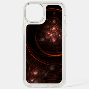 Crimson Starlight Orbits Abstract Cosmic Art iPhone 15 Plus Case