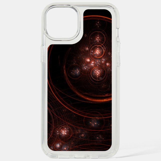 Crimson Starlight Orbits Abstract Cosmic Art Speck iPhone Case (Front)