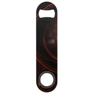 Crimson Starlight Orbits Abstract Cosmic Art Speed Bottle Opener