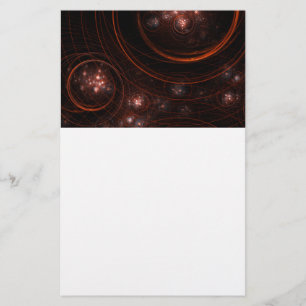 Crimson Starlight Orbits Abstract Cosmic Art Stationery