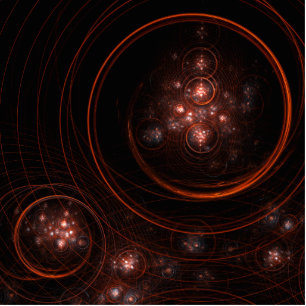 Crimson Starlight Orbits Abstract Cosmic Art Statuette