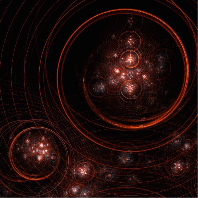 Crimson Starlight Orbits Abstract Cosmic Art Statuette (Front)