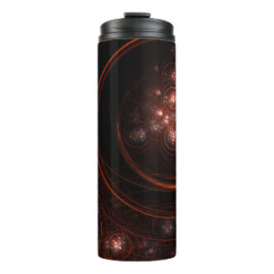 Crimson Starlight Orbits Abstract Cosmic Art Thermal Tumbler