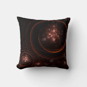 Crimson Starlight Orbits Abstract Cosmic Art Throw Pillow