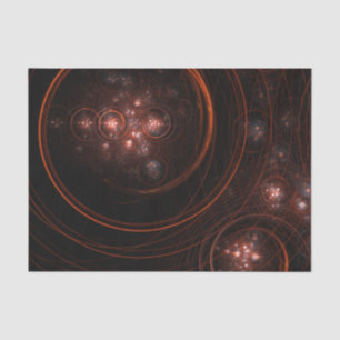 Crimson Starlight Orbits Abstract Cosmic Art Tissue Paper