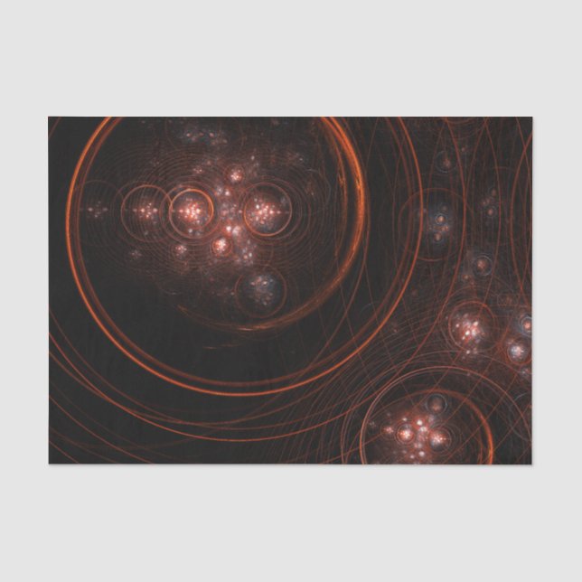 Crimson Starlight Orbits Abstract Cosmic Art Tissue Paper (Front)