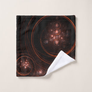 Crimson Starlight Orbits Abstract Cosmic Art Wash Cloth