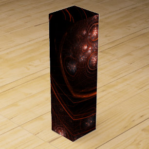 Crimson Starlight Orbits Abstract Cosmic Art Wine Box