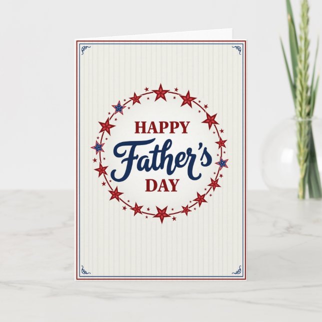 Crimson Stars Fathers Day Card (Front)
