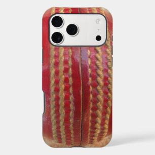 "Crimson Stitch Focus" – A Close-Up of Cricket's iPhone 17 Pro Max Case