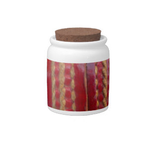 Crimson Stitch Focus: Close-Up of Cricket's Heart Candy Jar