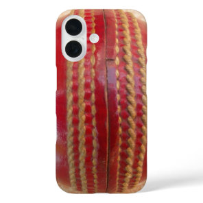 Crimson Stitch Focus: Close-Up of Cricket's Heart iPhone 16 Case