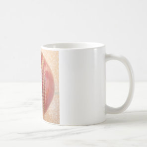 Crimson Stitch Focus: Close-Up of Cricket's Heart Coffee Mug