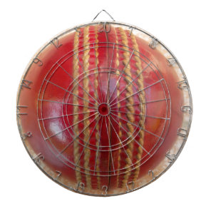 Crimson Stitch Focus: Close-Up of Cricket's Heart Dartboard