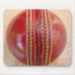 Crimson Stitch Focus: Close-Up of Cricket's Heart Mouse Pad