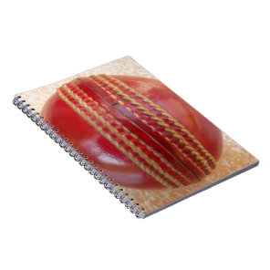 Crimson Stitch Focus: Close-Up of Cricket's Heart Notebook