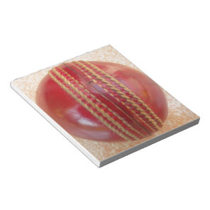 Crimson Stitch Focus: Close-Up of Cricket's Heart Notepad