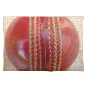 Crimson Stitch Focus: Close-Up of Cricket's Heart Placemat