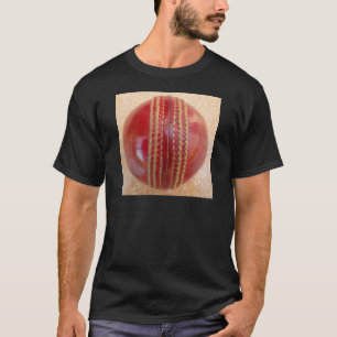 Crimson Stitch Focus: Close-Up of Cricket's Heart T-Shirt
