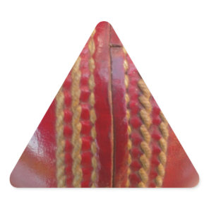 Crimson Stitch Focus: Close-Up of Cricket's Heart Triangle Sticker