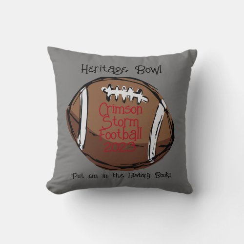 Crimson Storm Football Pillow