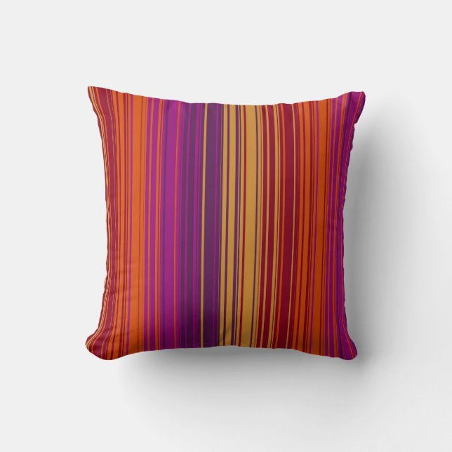 Crimson Stripe Throw Pillow (Front)