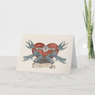 Crimson Submarine Silver Dolphin Greeting Card
