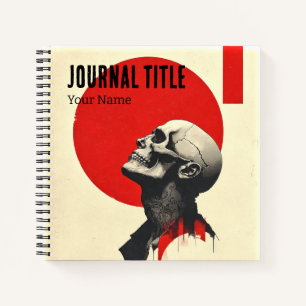 Crimson Sun Skull Journal — Custom Name & Title