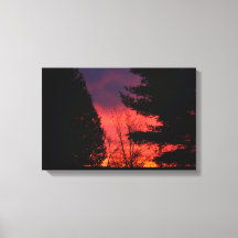 Crimson Sunrise Over Hubbell, Michigan